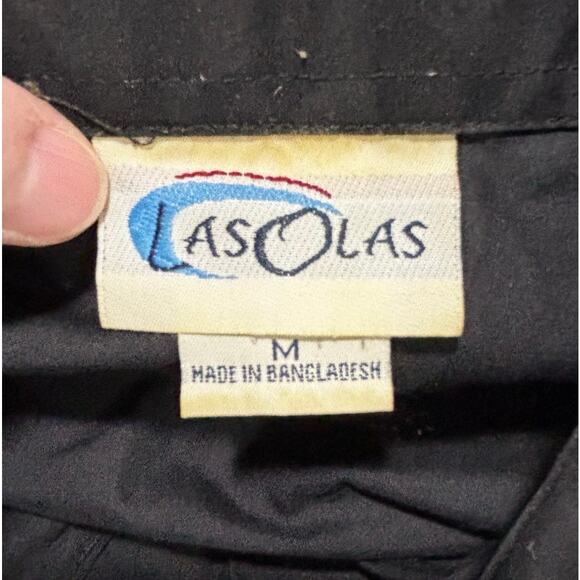 Las Olas black bejeweled novelty blouse Group Therapy cocktail glasses Size M - Picture 8 of 9